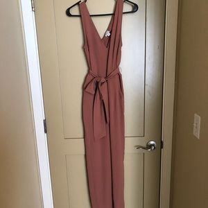 V-neck Tie-front Jumpsuit
